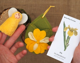 Iris flower gift, flower fairy doll, February birth flower