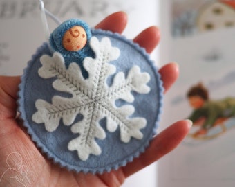 Snowflake baby doll, waldorf inspired, winter baby gift