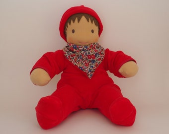 Natural baby doll, soft cuddly gift, boy or girl, plastic free, Waldorf baby doll, 16"