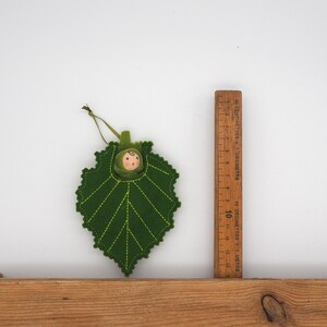 A tiny baby doll in a Hazel leaf, cobnut, hazelnuts, Waldorf image 8