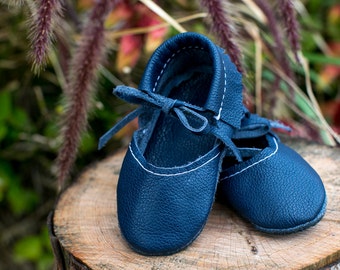 NAVY || mary jane moccasin