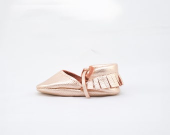 ROSE GOLD || mary jane moccasin