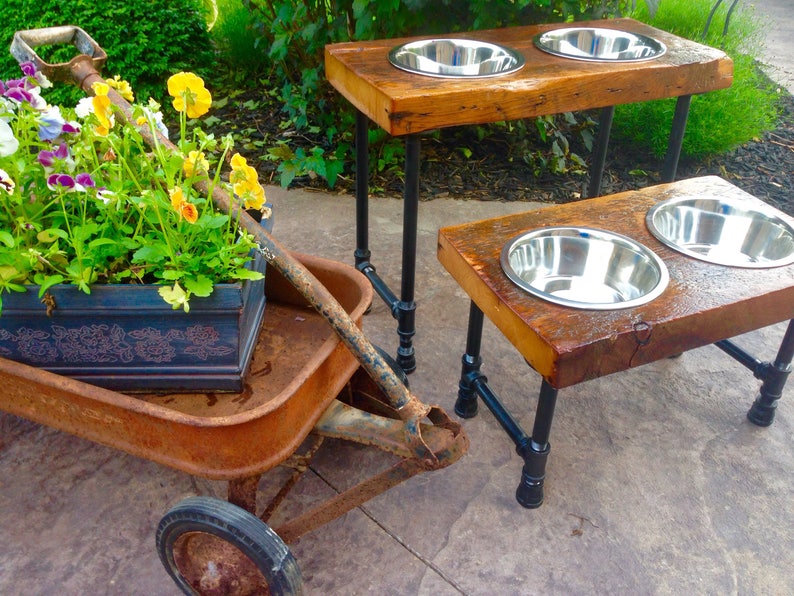 XL Raised Dog Feeder/reclaimed Barn Wood / up Cycle / Metal Etsy Canada