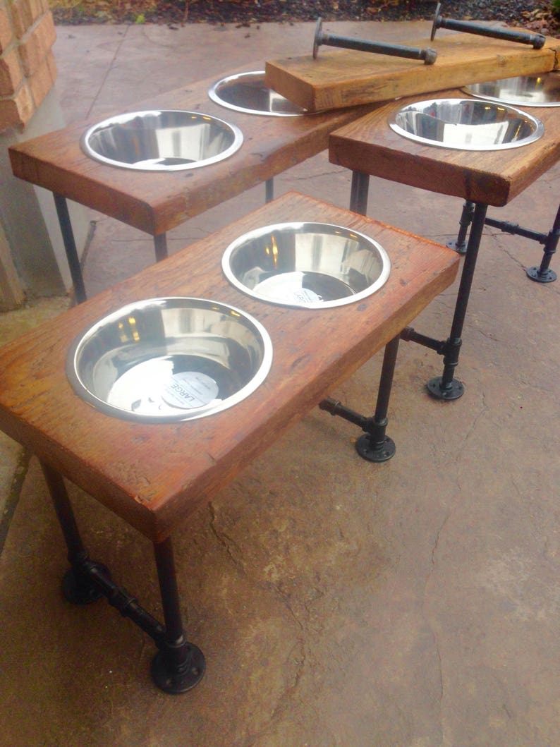 XL Raised Dog Feeder/reclaimed Barn Wood / up Cycle / Metal Etsy Canada
