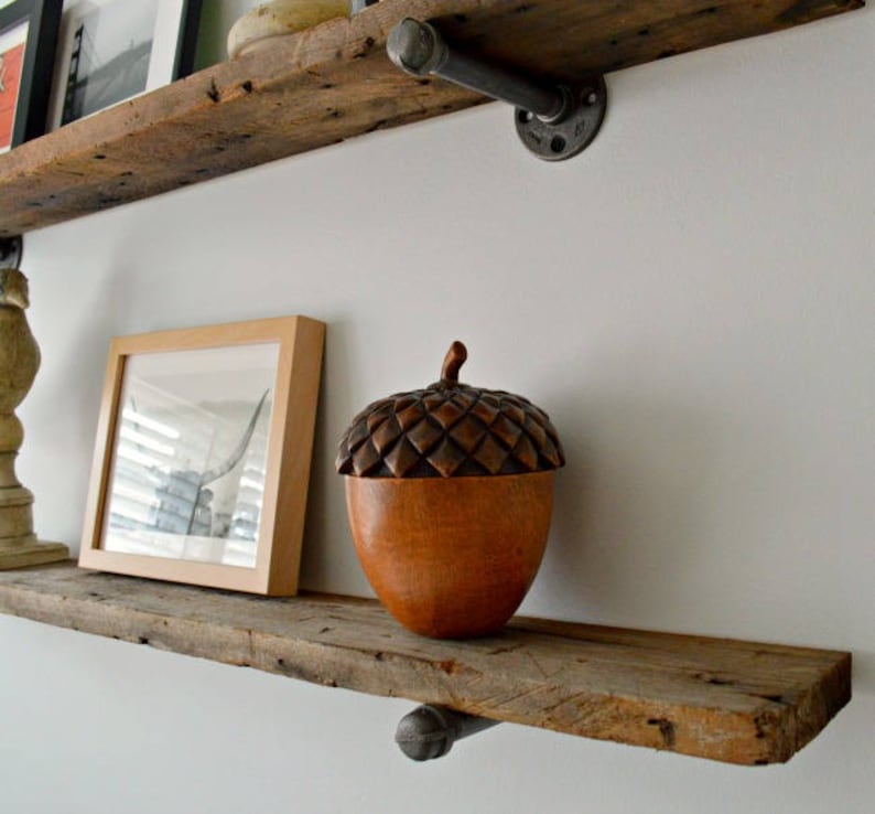 Single Reclaimed Barn Wood Floating Shelf Reclaimed Wood Etsy