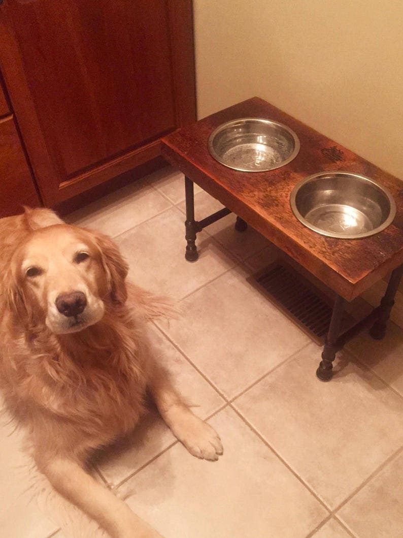 XL Raised Dog Feeder/reclaimed Barn Wood / up Cycle / Metal Etsy Canada