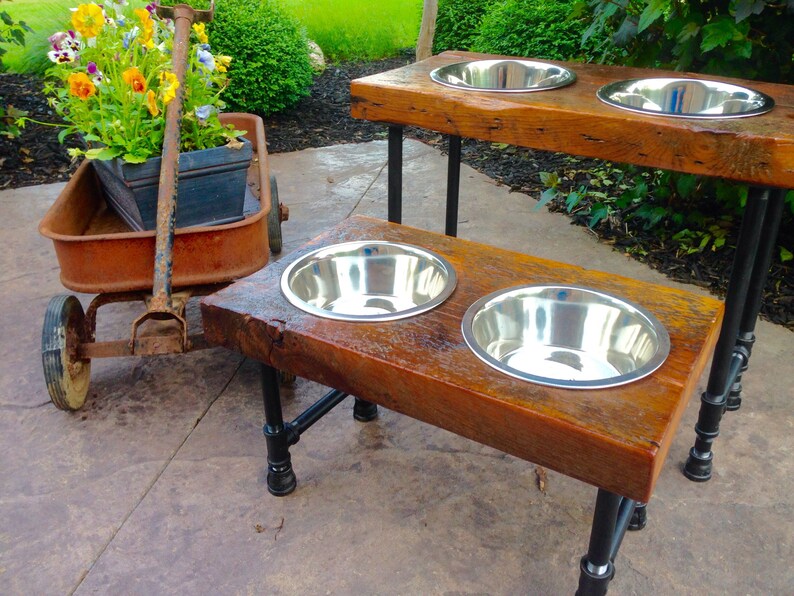 XL Raised Dog Feeder/reclaimed Barn Wood / up Cycle / Metal Etsy Canada