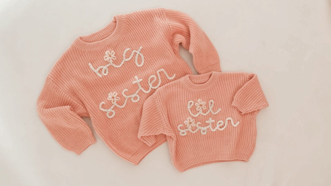 Big Sister Rainbow Hand Embroidered Sweatshirt main image 0