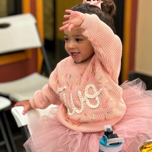 Personalized Hand embroidered One Sweater First Birthday Sweater Hand embroidered sweater