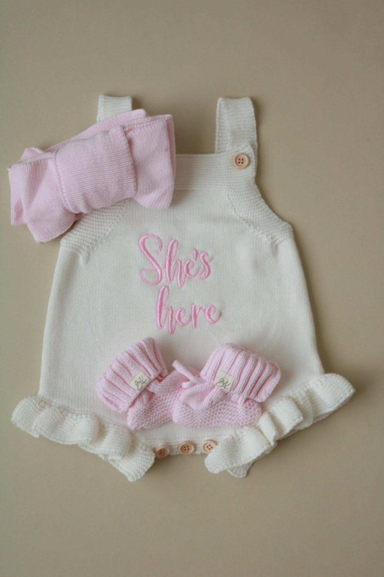 Newborn Baby Outfit Hospital Outfit Baby Shower Gift Set Newborn Personalized Romper She’s Here Outfit