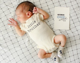 Little Brother Bodysuit Little Brother Bodysuit Newborn Baby Announcement Bodysuit Baby Coming Home Outfit