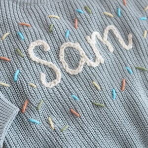 Personalized Hand embroidered One Sweater First Birthday Sweater Hand embroidered sweater