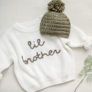 Hand embroidered Big Brother Lil Brother Sweater Hand embroidered sweater