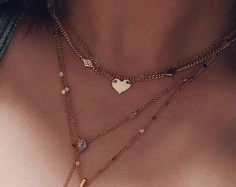 Tiny Heart Necklace, Dainty Heart Necklace, Gold Heart Necklace, Simple Heart Necklace, Minimalist Everyday Necklace, Heart Jewelry Gift