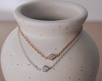 Dainty Chain Bracelet, Minimalist CZ Bracelet, Delicate Chain Bracelet, Simple Chain Bracelet, Everyday Bracelet, Bridesmaid Bracelet Gift