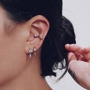 Gold spike earrings, Spike earrings, CZ stud earrings, Gold stud earrings, Dainty gold earring, Edgy gold earrings, Minimalist earrings