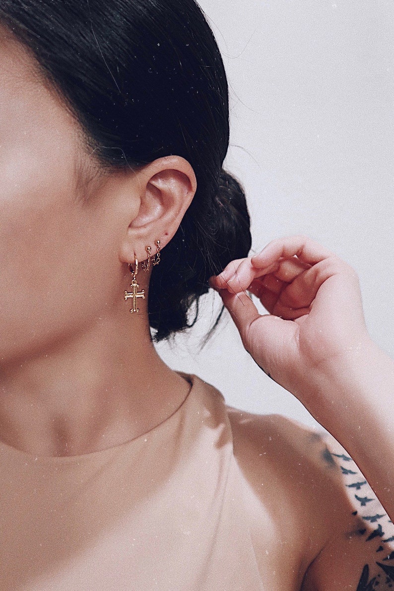 Chain cuff earrings Dainty gold earrings Ear cuff chain Etsy