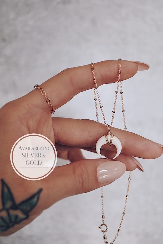 Etsy shop moon necklace