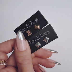 Pyramid Stud Earrings For Woman Man, Tiny Spike Studs, Minimalist Stud Earrings, Simple Everyday Studs, Geometric CZ Stud Earrings, Gift