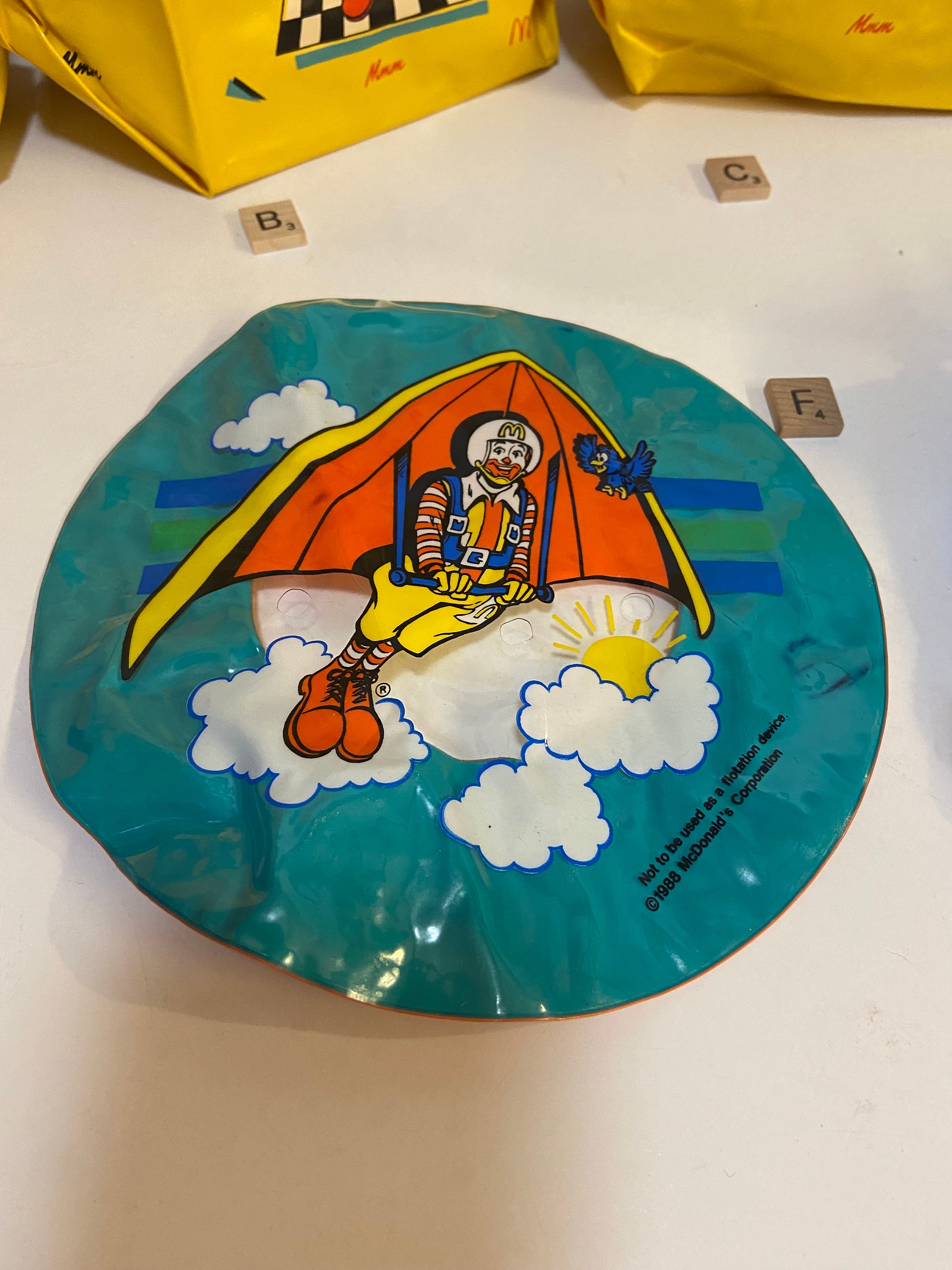 Mcdonald's Happy Meal Plastic Yellow Ronald Blue Grimace Orange