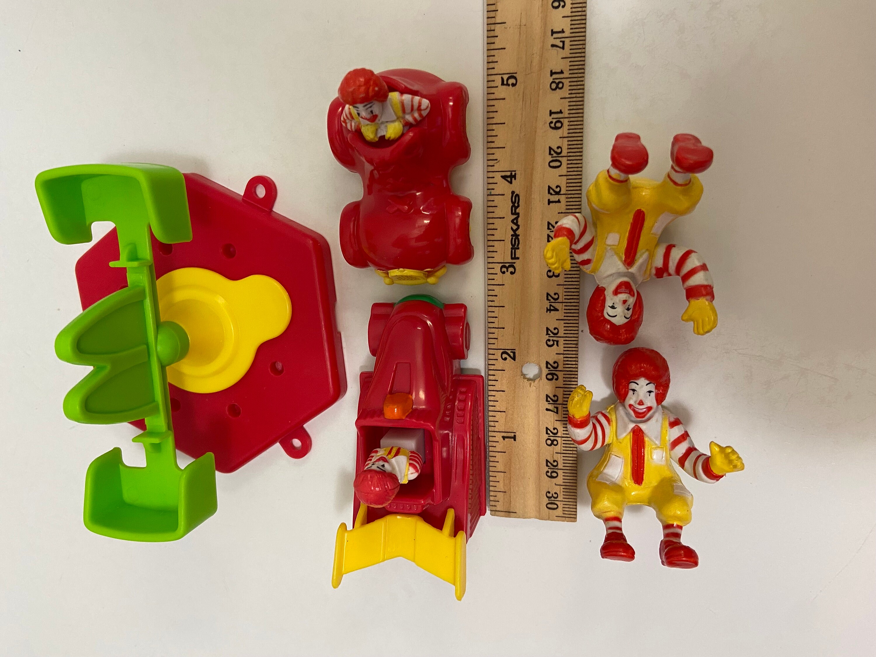 1990s Ronald Mcdonald Happy Meal Toys Boot Car Push Down and Go
