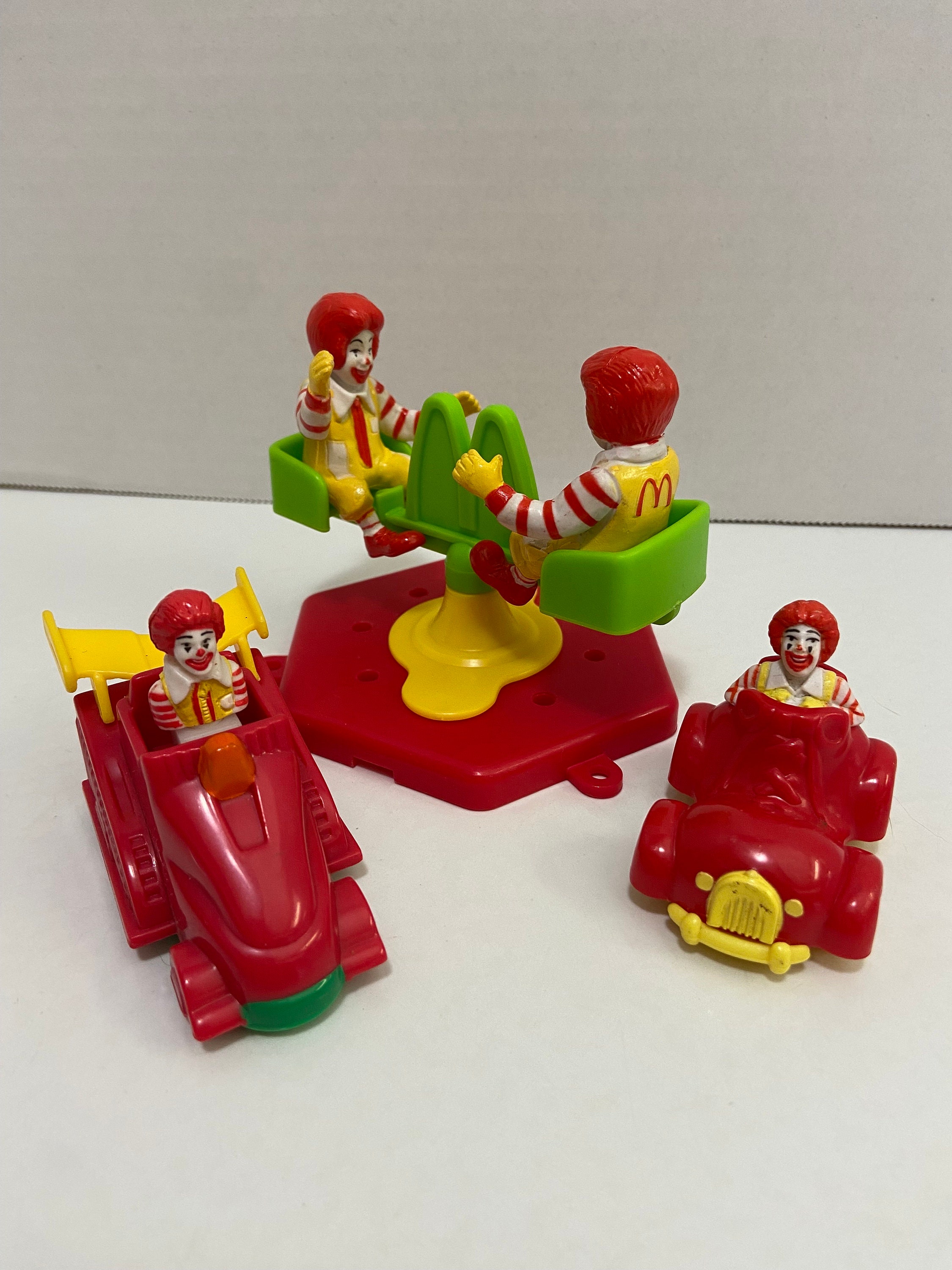 1990s Ronald Mcdonald Happy Meal Toys Boot Car Push Down and Go