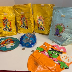 Mcdonald's Happy Meal Plastic Yellow Ronald Blue Grimace Orange