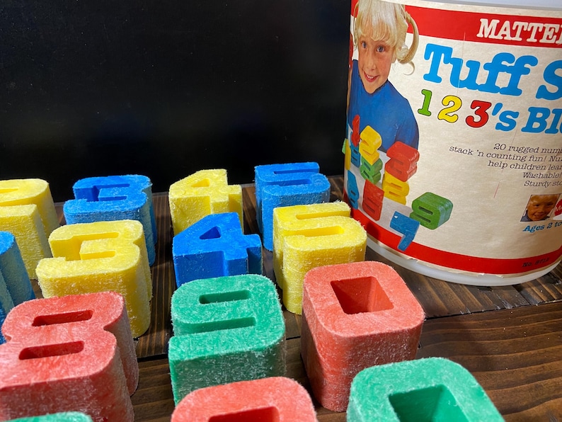 Vintage 1971 Mattel Tuff Stuff Numbers 1 2 3 4 5 6 7 8 9 0 Red Yellow ...