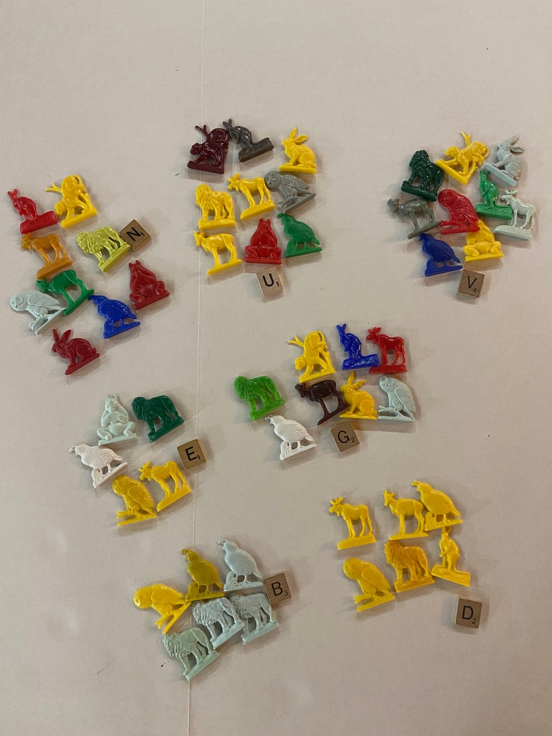 Vintage Plastic Prizes Animals Colored Plastic Jaguar Kangaroo Lion ...