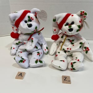 Your choice Ty ® Beanie Baby ® © 1998 Holiday Teddy ™  date of birth December 25, 1998 with PE pellets