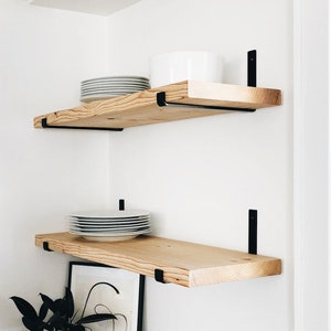 Metal Shelf Brackets for Floating Shelves - Black, Gold, White, Silver, or Steel