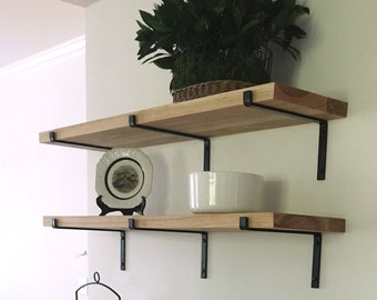 Modern Shelf Brackets for Kitchen Shelving, Available in Black, Bronze, Brass, White, Silver