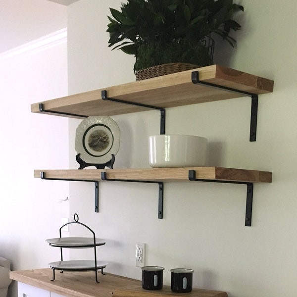 Modern Shelf Brackets for Kitchen Shelving, Available in Black, Bronze, Brass, White, Silver