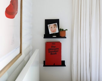 Book Ledge Shelf, White or Black Floating Bookshelf, Many Lengths Available