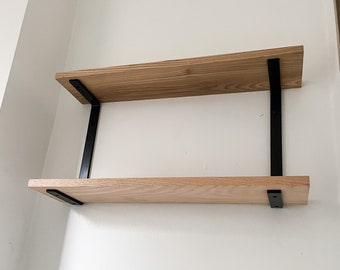 Double Shelf Bracket for Two Tier Shelf, Available in Black, Gold, Bronze, White, Silver