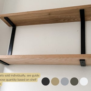 Double Shelf Bracket for Two Tier Shelf, Available in Black, Gold, Bronze, White, Silver image 1