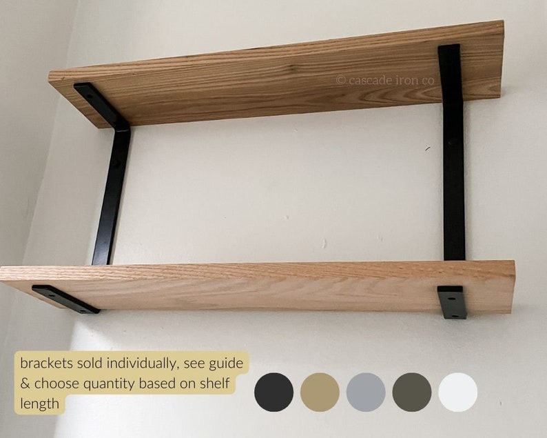 Double Shelf Bracket for Two Tier Shelf, Available in Black, Gold, Bronze, White, Silver image 1