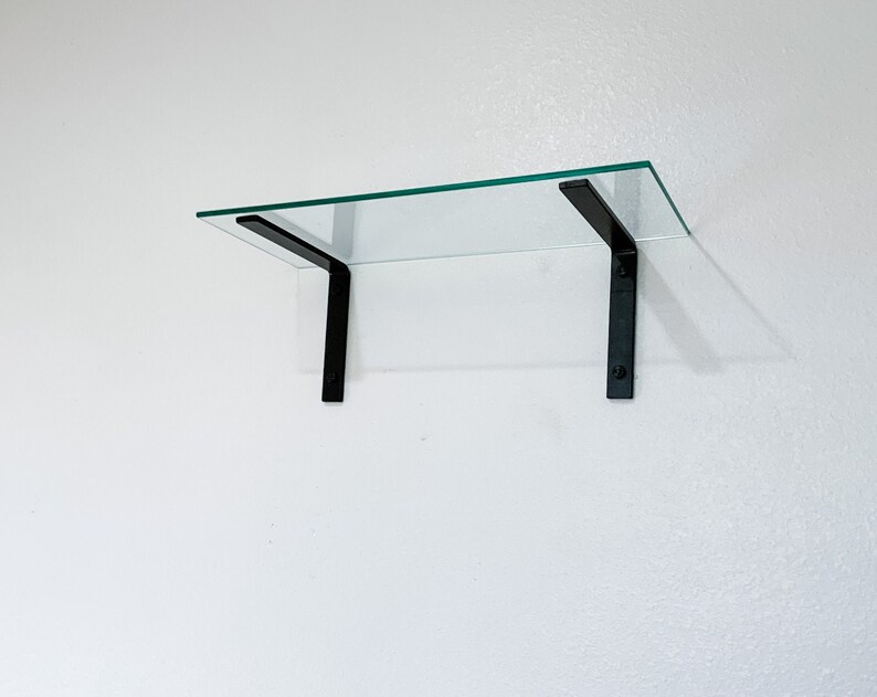 Glass Shelf Brackets Available in Brass Black or Metal Etsy
