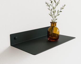 Olive Green Shelf, Floating Metal Shelves, Many Colors and Sizes, Made in USA