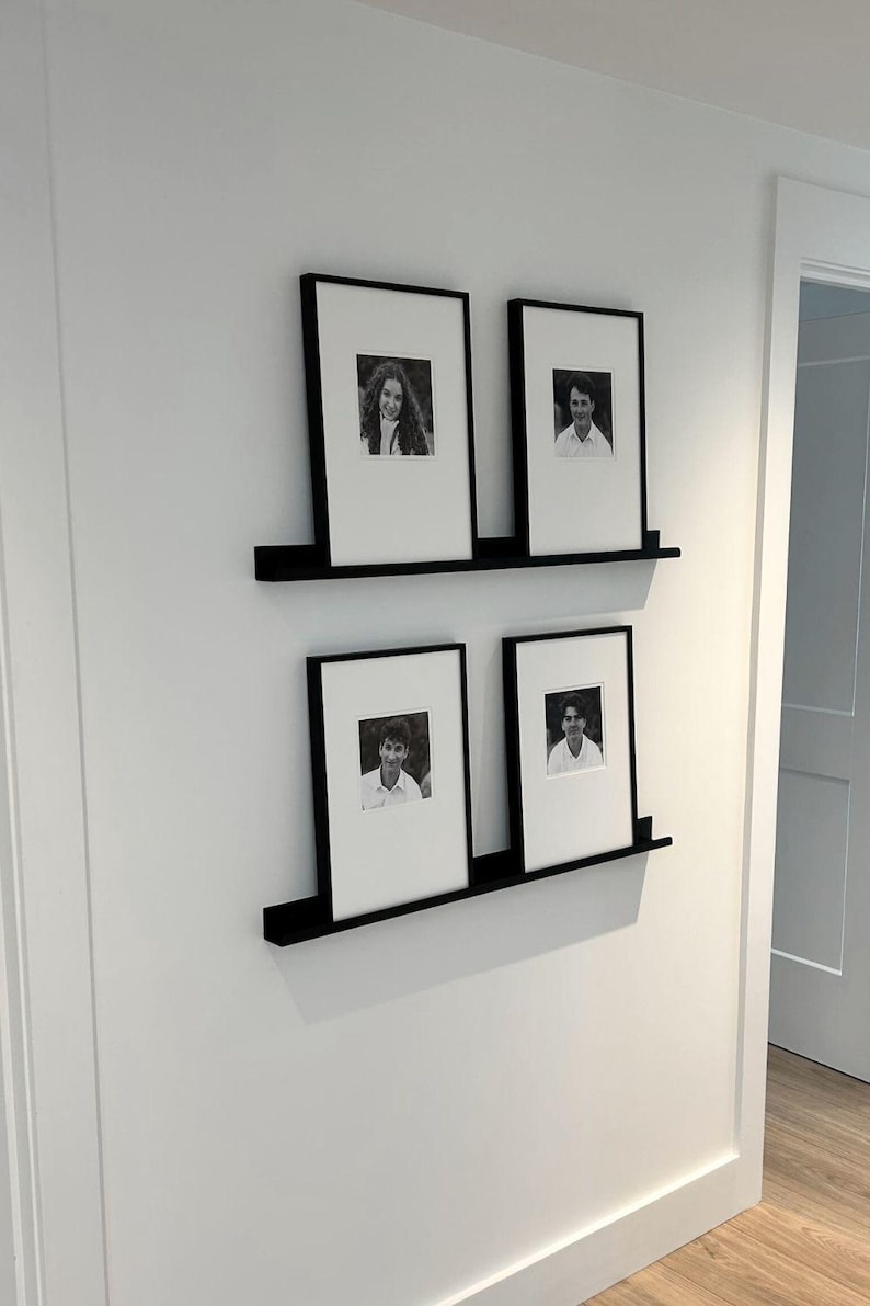 Floating Ledge Shelf: Powder Coated Steel Picture Rail - Thumbnail 4