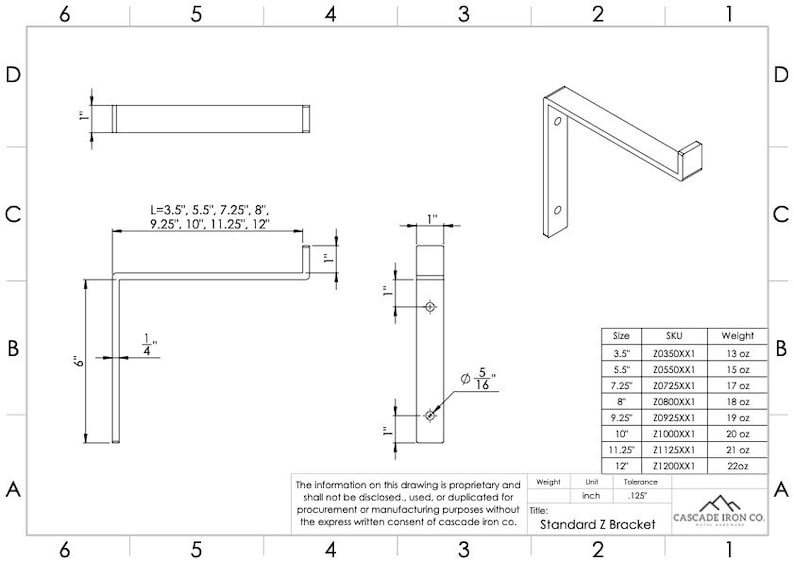 classic shelf bracket - cascade iron co