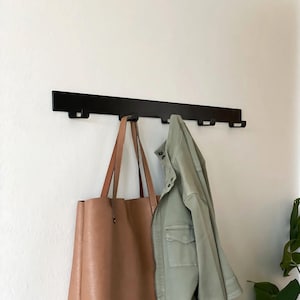 Wall Mounted Coat Rack, Made in USA, White or Black Bathroom Towel Hooks