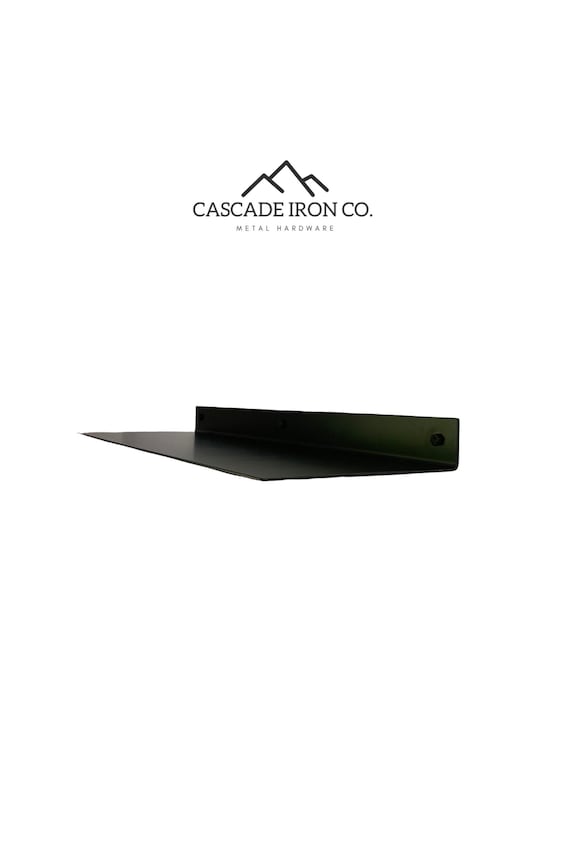 Minimal Metal Shelf, Floating Wall Shelf, Made in USA - Black, White, or Green