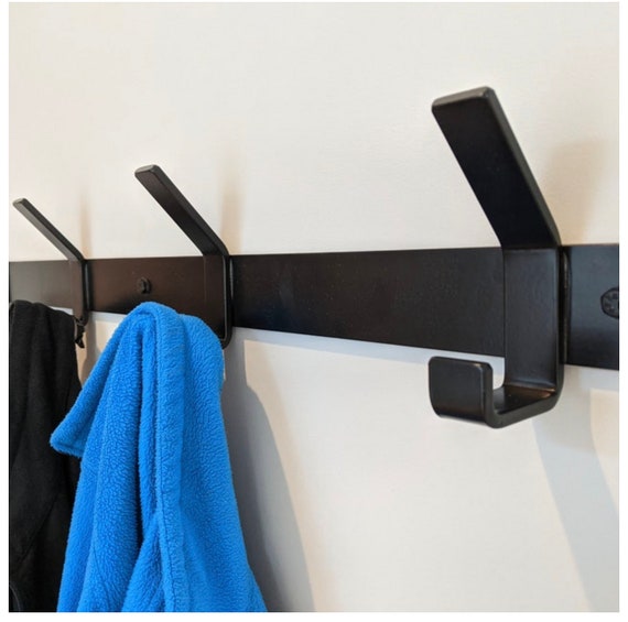 Wall Mounted Coat Rack With Double Hooks Several Size and Finish Options Etsy