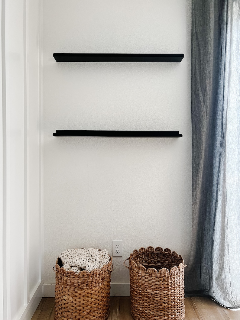 Floating Ledge Shelf: Powder Coated Steel Picture Rail - Thumbnail 5