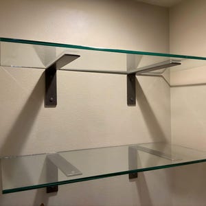 Heavy Duty Shelf Brackets for Glass or Stone - Made in USA, Holds 100 lbs