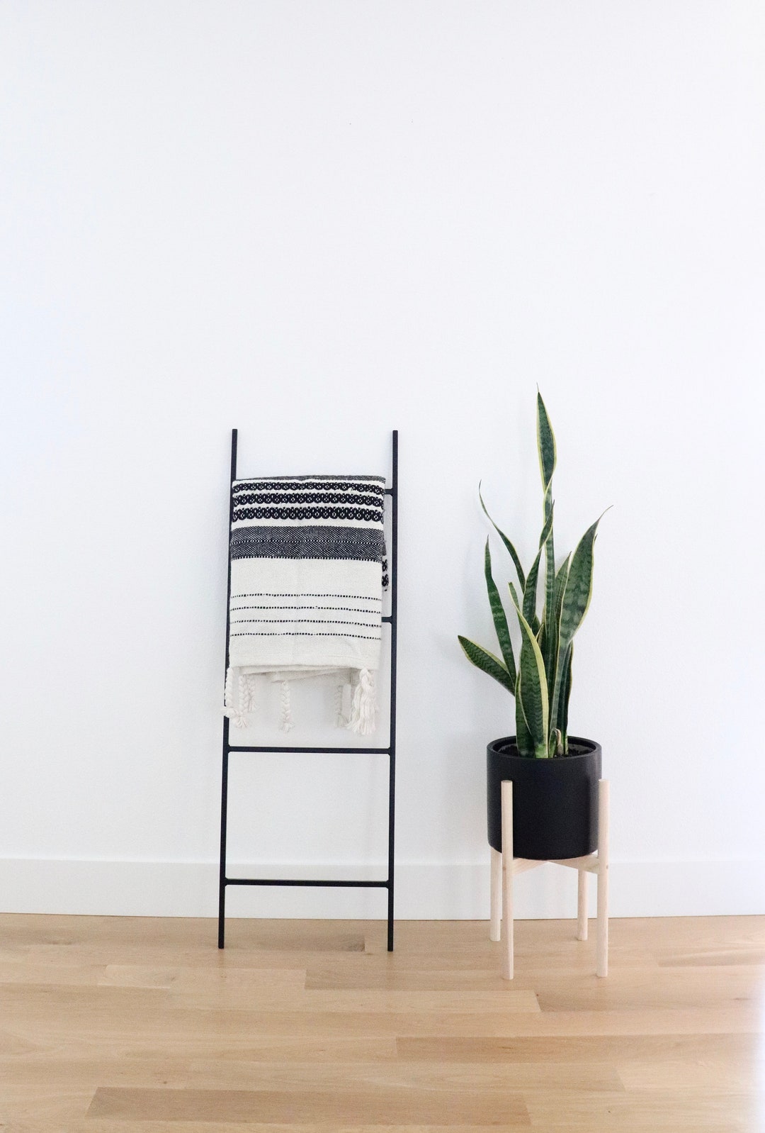 Black Metal Blanket Ladder 4 Ft Etsy