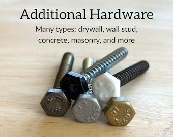 Additional Bolt Hardware for Bracket, Hook, Rack, Shelf, and Fixture Installation