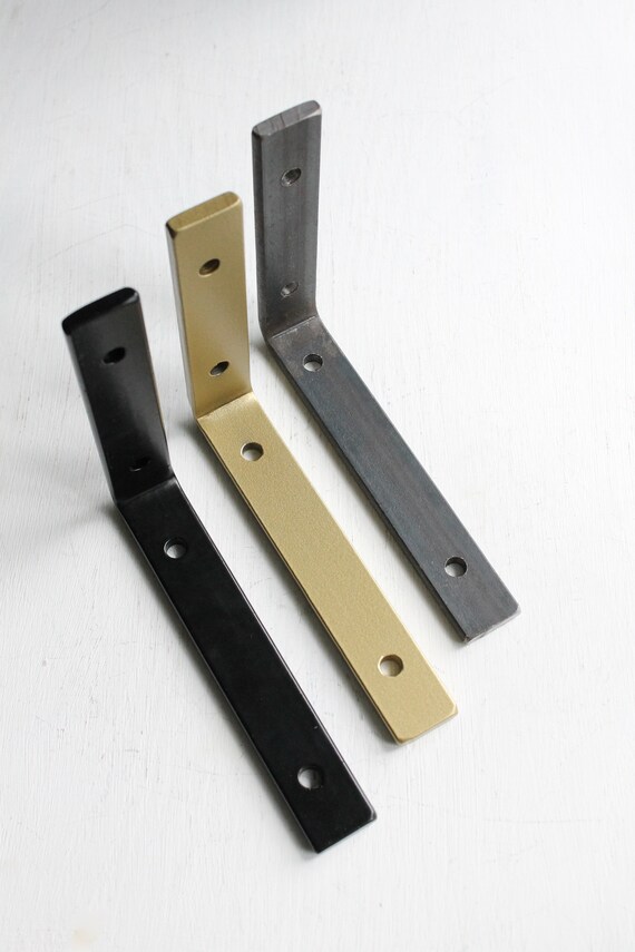 Metal Shelf Brackets Open Shelving Black Steel Or Brass Image 0