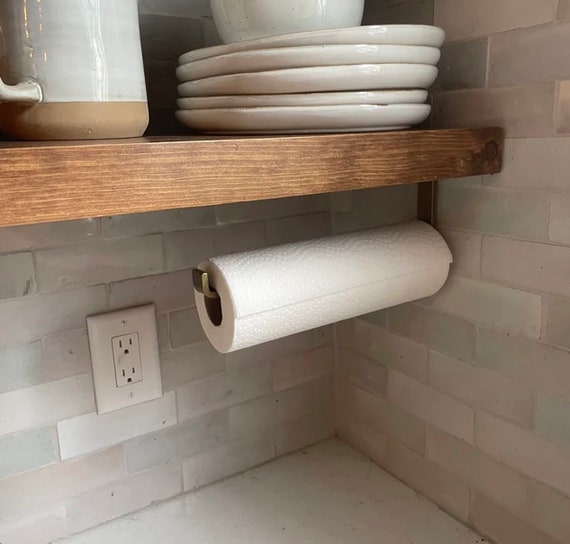 Paper Towel Holder Under Cabinet or Wall Mount Black Brass - Etsy
